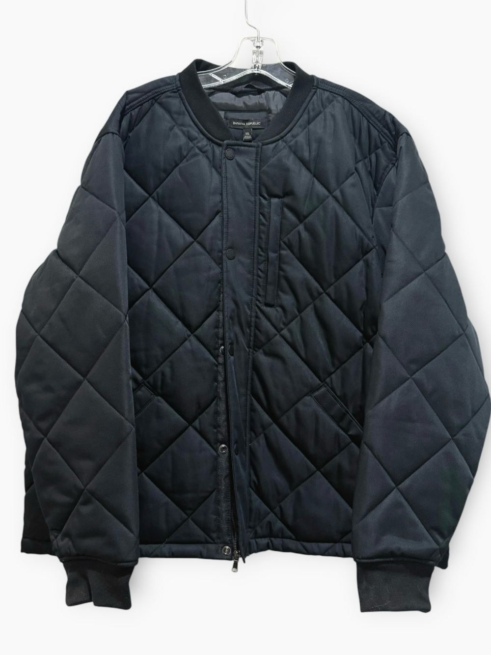 Banana Republic Black Quilted Bomber Jacket Sz XXL